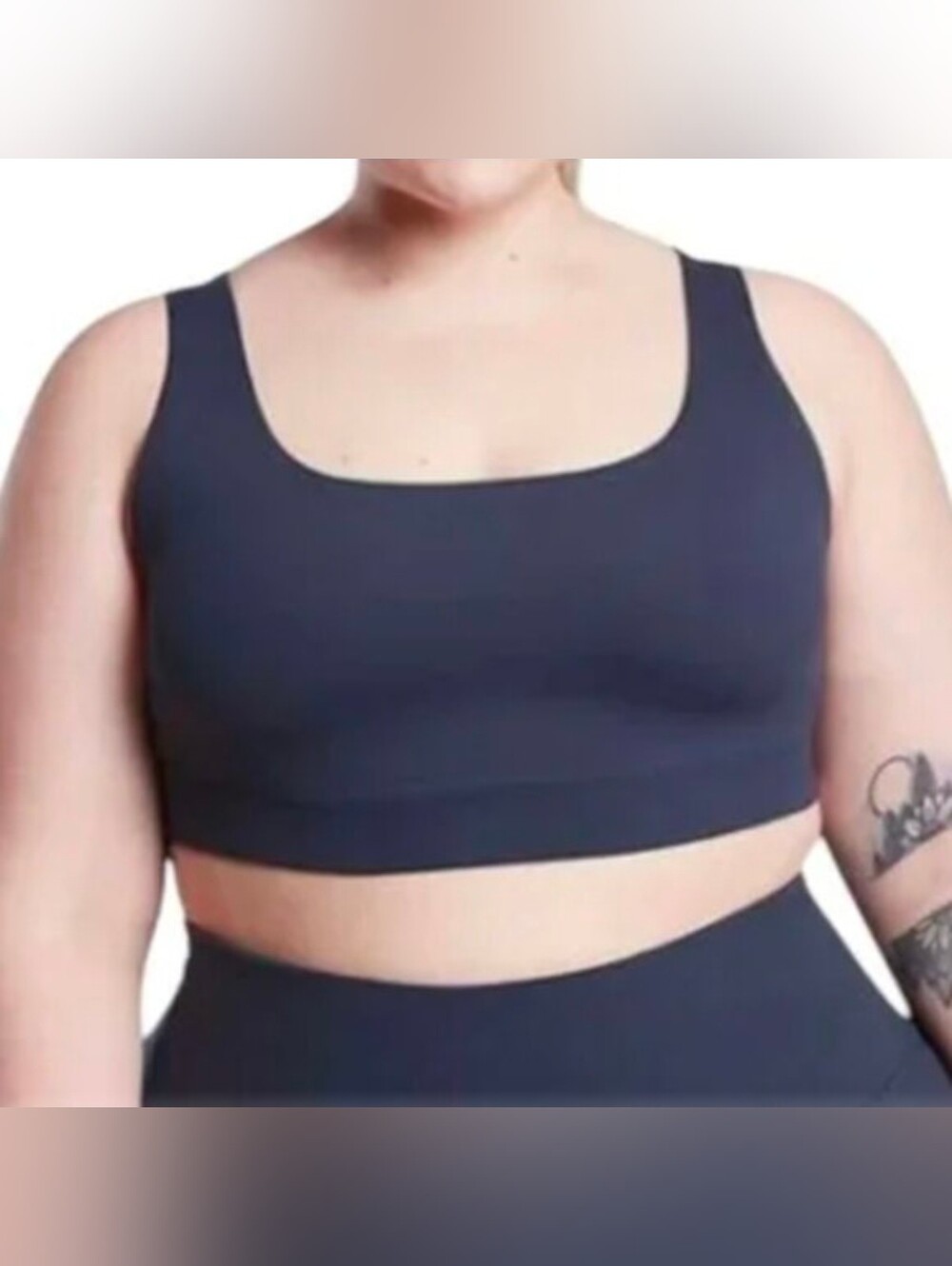 Athleta- Exhale  D- DD+ Navy Scoop Neck Sports Bra